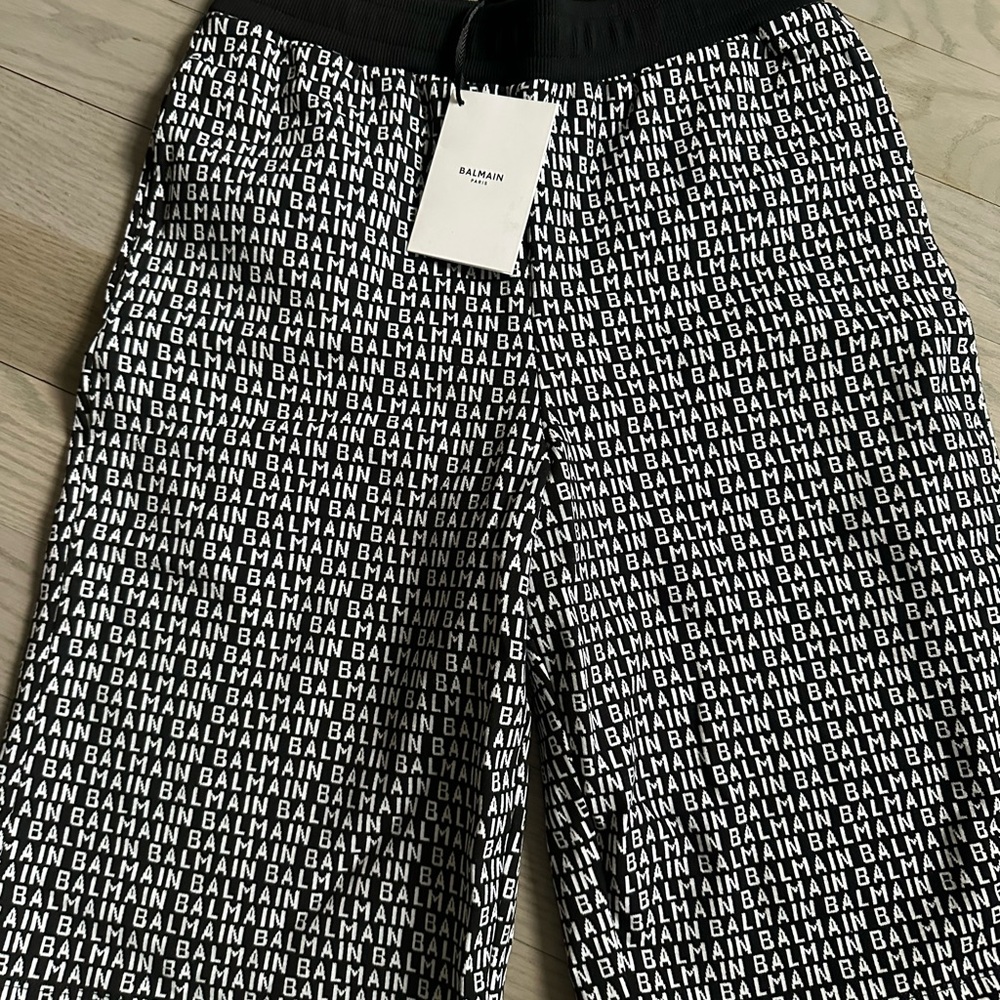 Balmain Black and White Kids Shorts